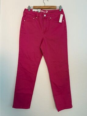 Seven7 Womens Sz 6 Denim Jeans Pink Slim Straight-Leg Slightly Stretchy Causal